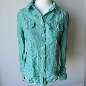 Banana Republic Teal Blouse Button Down